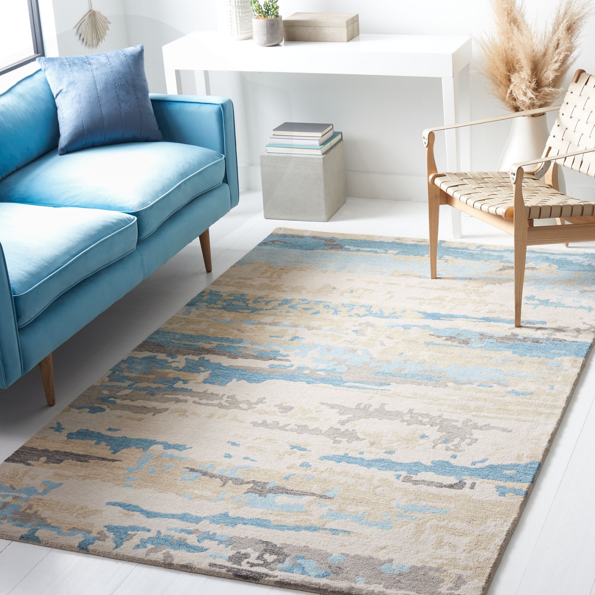 Safavieh Soho Soh677B Beige/Blue Area Rug