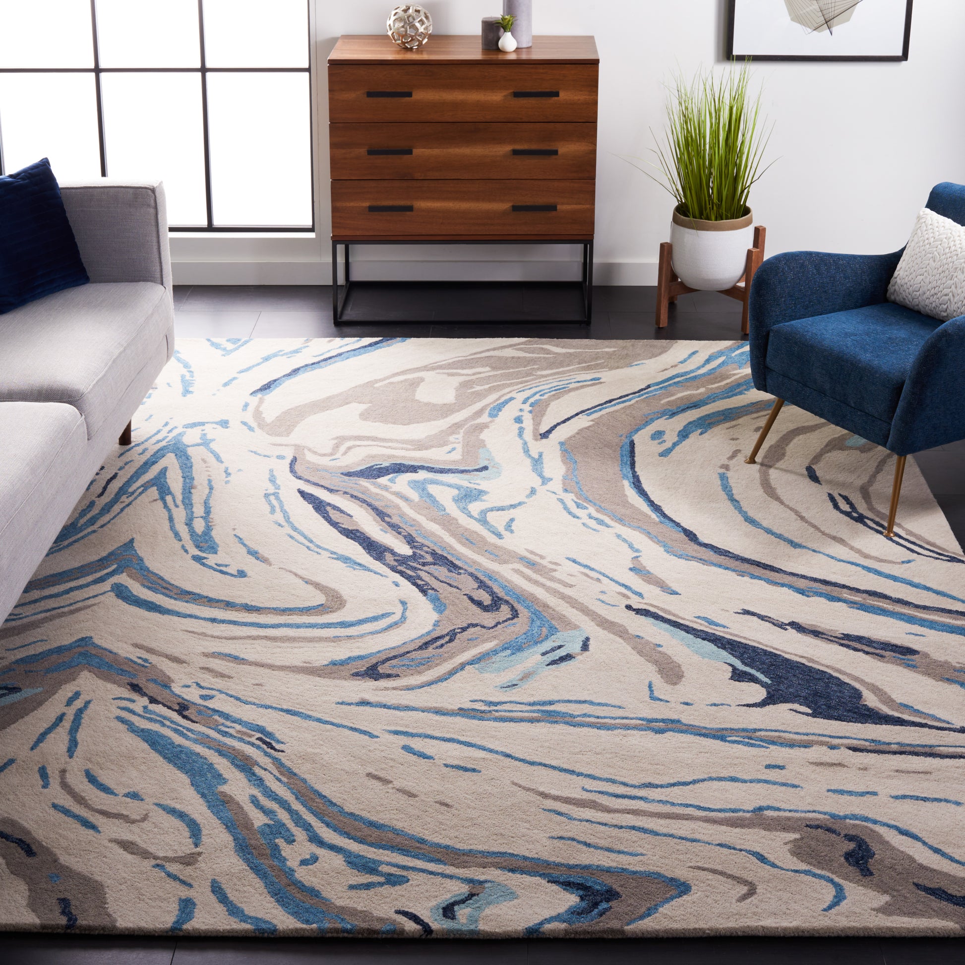 Safavieh Soho Soh679F Grey/Blue Area Rug