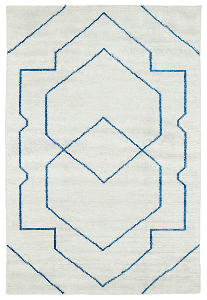 Kaleen Solitaire Sol01-01 Ivory,Denim Area Rug