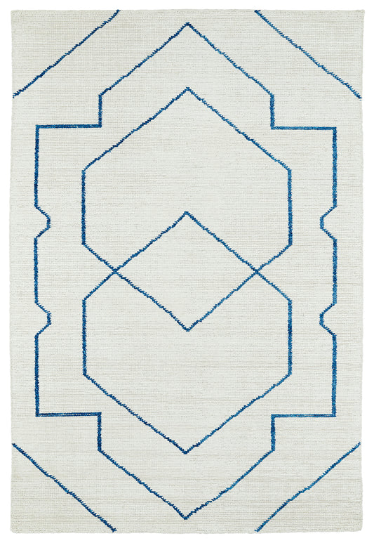 Kaleen Solitaire Sol01-01 Ivory,Denim Area Rug