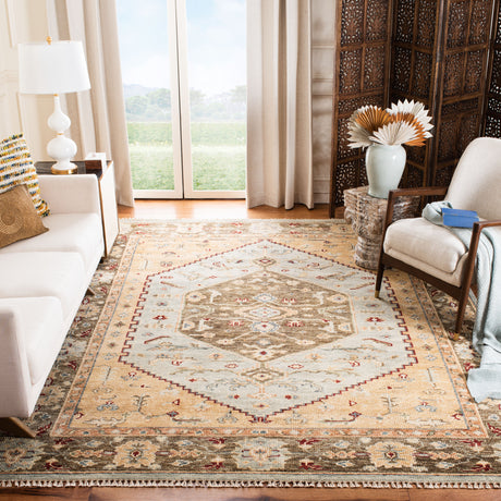 Safavieh Samarkand Srk107M Blue/Brown Rug.
