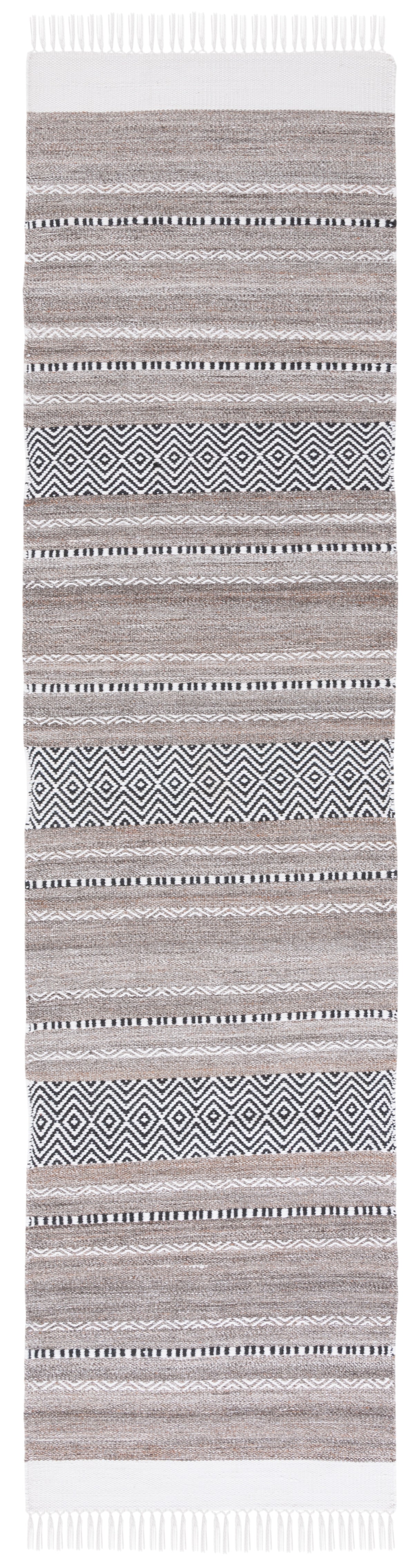 Safavieh Striped Kilim Stk102Z Black/Ivory Rug.