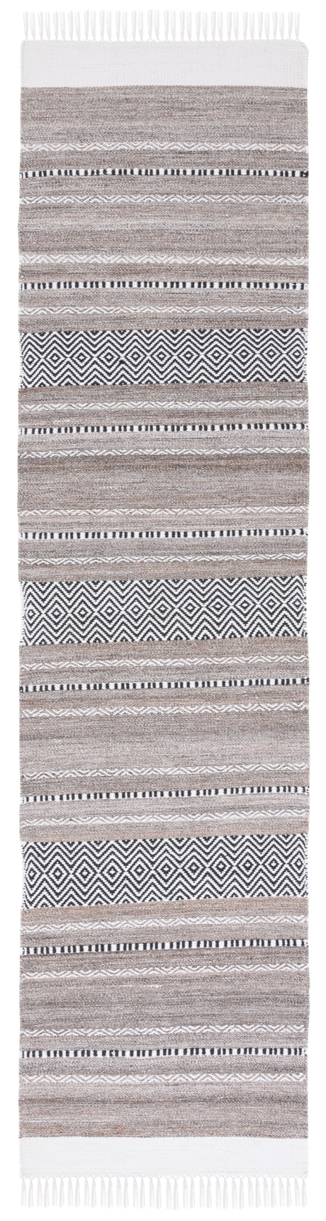 Safavieh Striped Kilim Stk102Z Black/Ivory Rug.