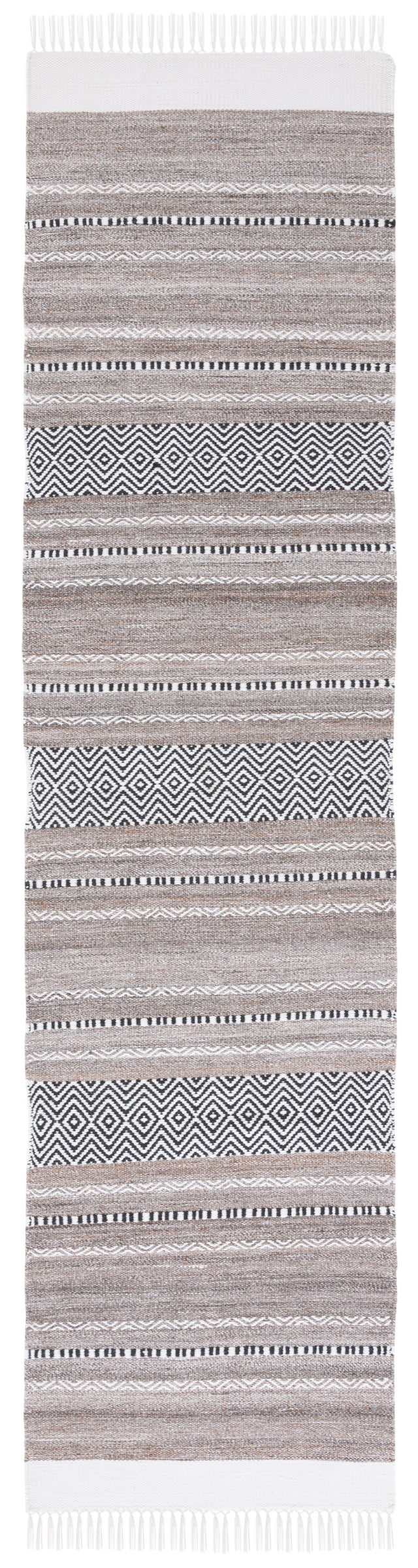 Safavieh Striped Kilim Stk102Z Black/Ivory Rug.