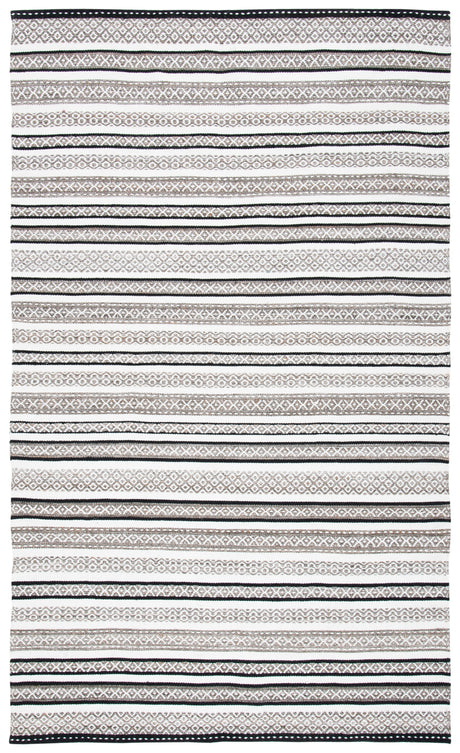 Safavieh Striped Kilim Stk102Z Black/Ivory Rug.