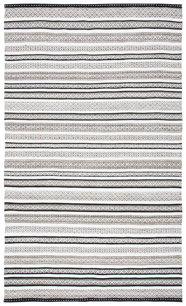 Safavieh Striped Kilim Stk102Z Black/Ivory Rug.