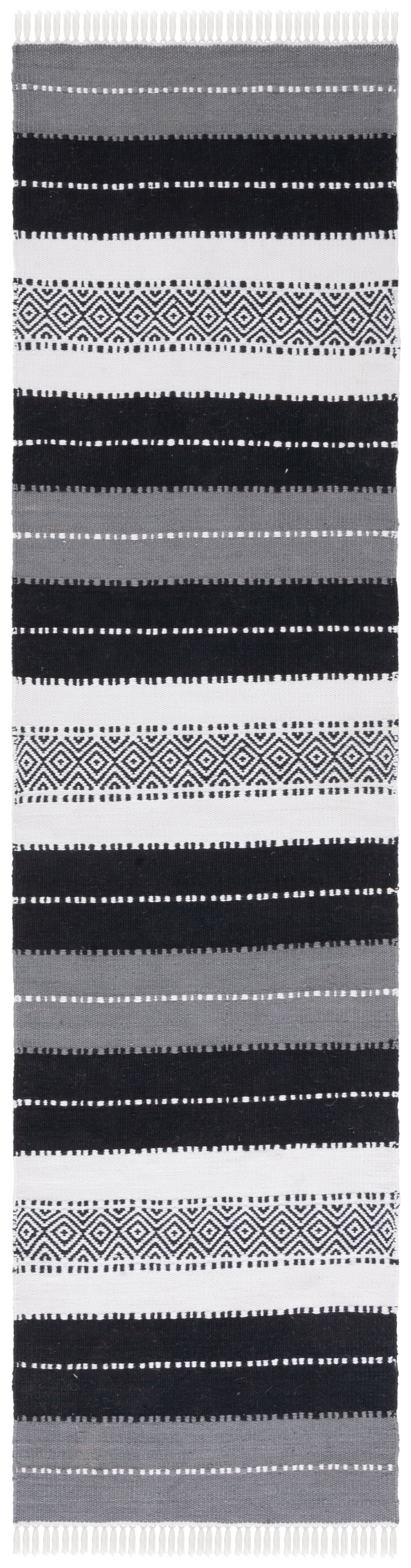 Safavieh Striped Kilim Stk103Z Black/Ivory Rug.