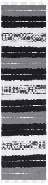 Safavieh Striped Kilim Stk103Z Black/Ivory Rug.