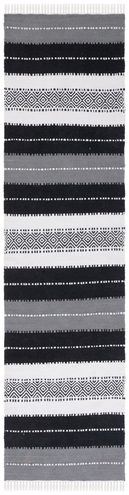 Safavieh Striped Kilim Stk103Z Black/Ivory Area Rug