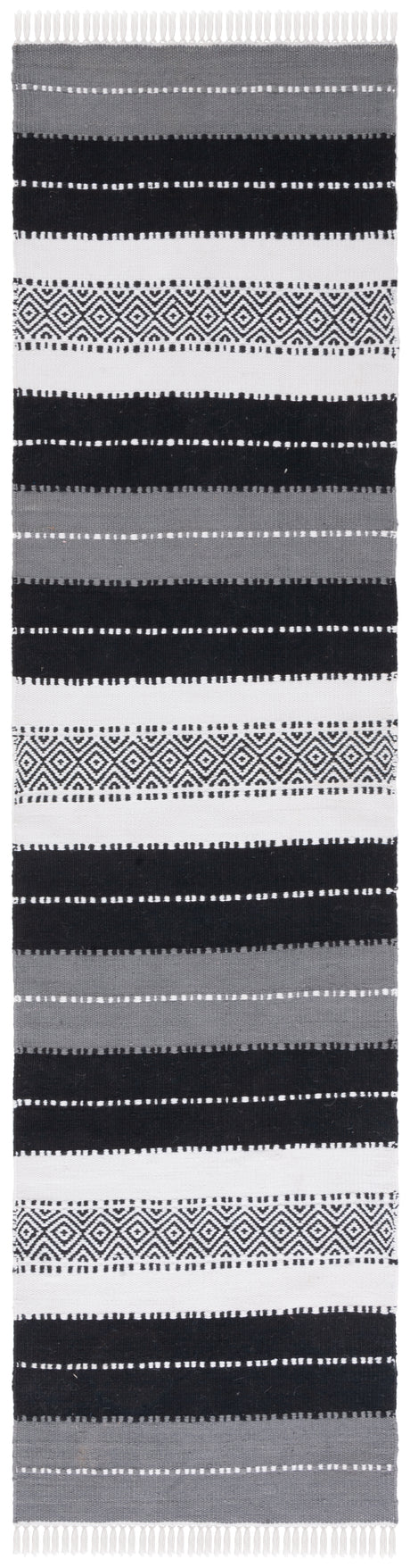 Safavieh Striped Kilim Stk103Z Black/Ivory Rug.