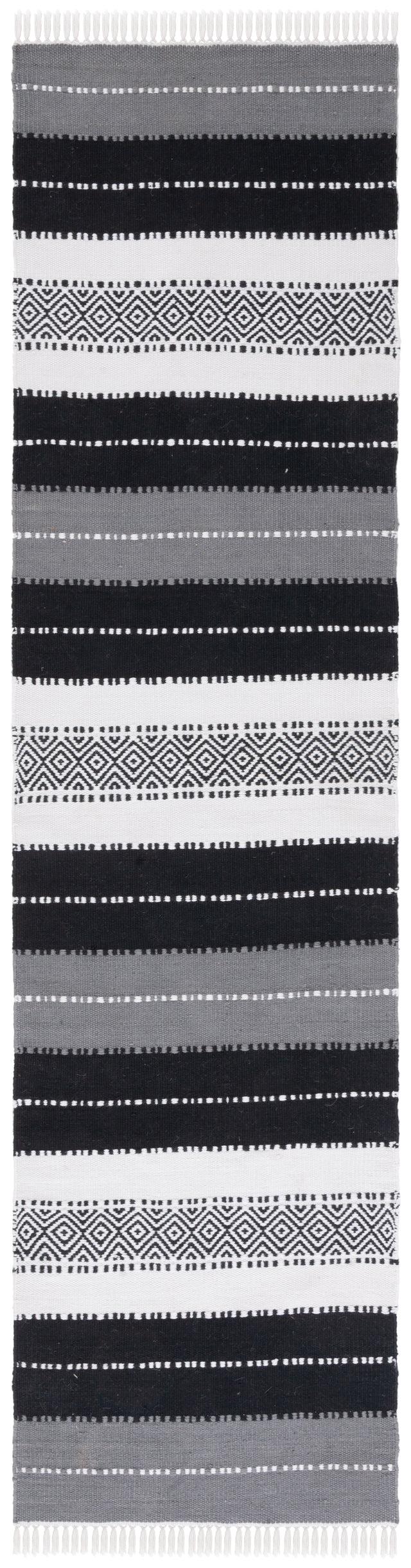 Safavieh Striped Kilim Stk103Z Black/Ivory Rug.