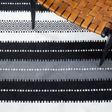 Safavieh Striped Kilim Stk103Z Black/Ivory Rug.