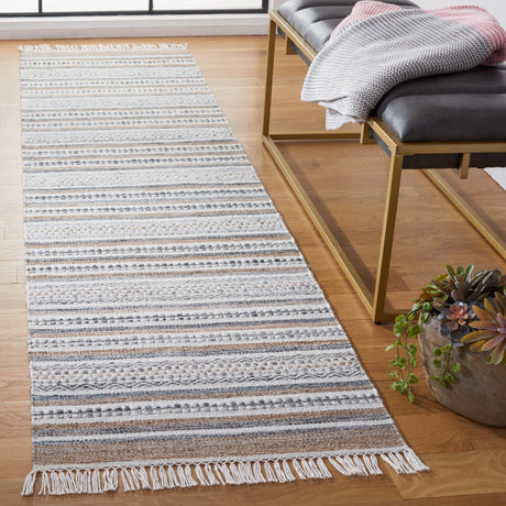 Safavieh Striped Kilim Stk106F Grey/Ivory Rug.