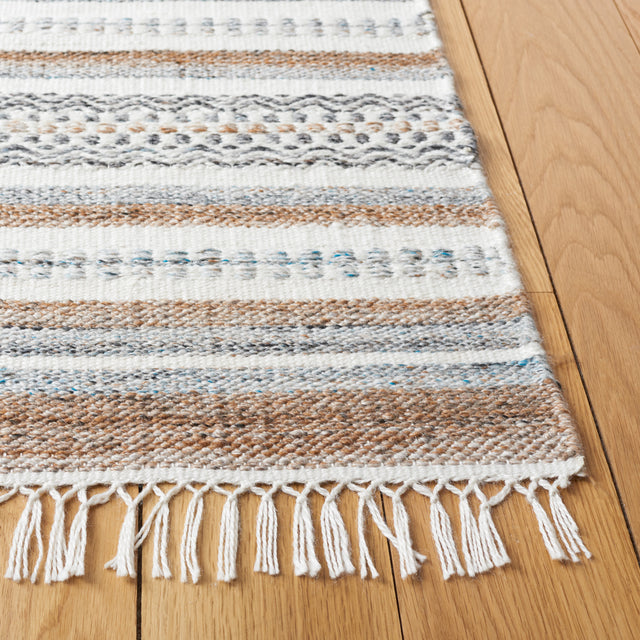 Safavieh Striped Kilim Stk106F Grey/Ivory Rug.