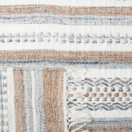 Safavieh Striped Kilim Stk106F Grey/Ivory Rug.