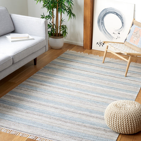 Safavieh Striped Kilim Stk107F Grey/Beige Rug.