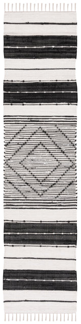 Safavieh Striped Kilim Stk200Z Black/Ivory Rug.