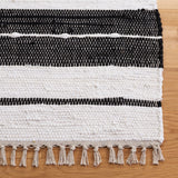 Safavieh Striped Kilim Stk200Z Black/Ivory Rug.