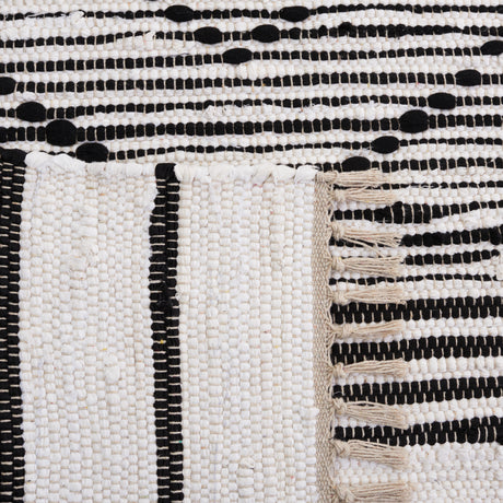 Safavieh Striped Kilim Stk200Z Black/Ivory Rug.