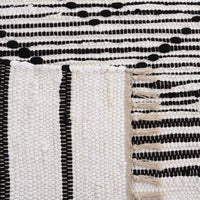 Safavieh Striped Kilim Stk200Z Black/Ivory Area Rug