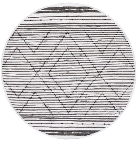 Safavieh Striped Kilim Stk200Z Black/Ivory Rug.
