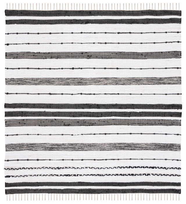 Safavieh Striped Kilim Stk201A Ivory/Black Rug.