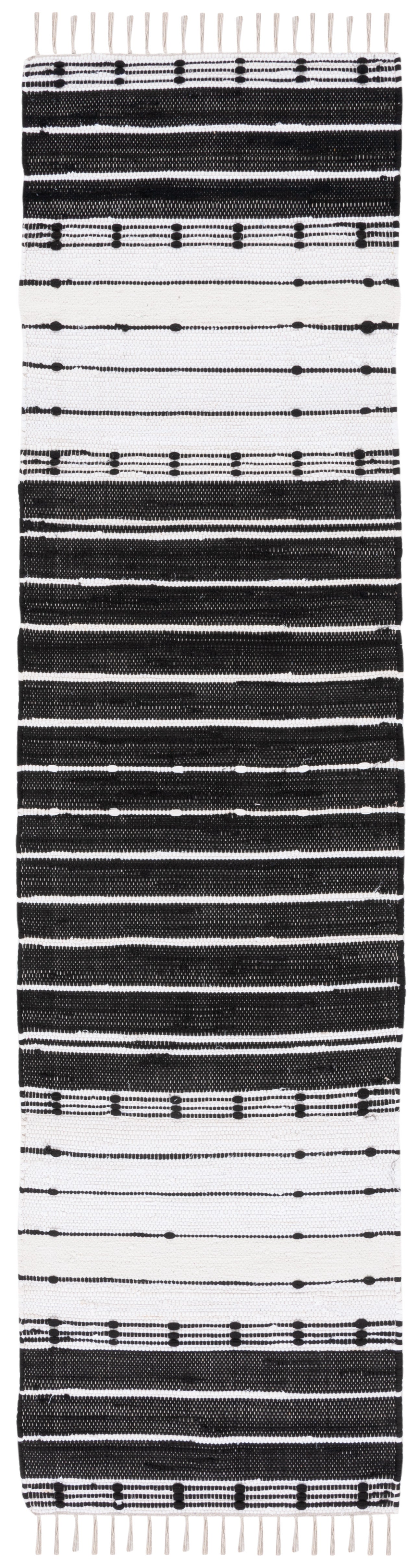 Safavieh Striped Kilim Stk202Z Black/Ivory Area Rug