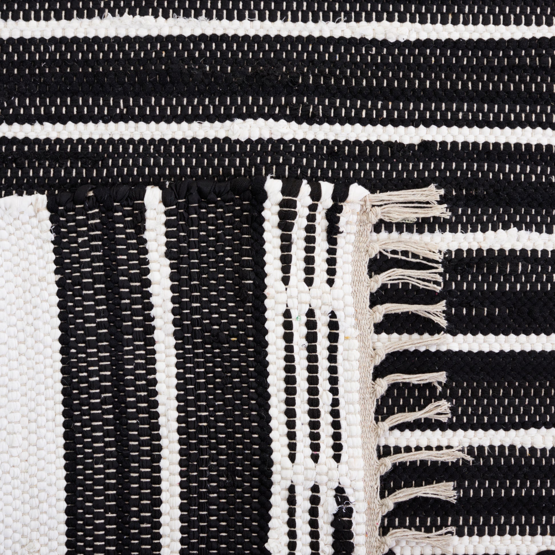 Safavieh Striped Kilim Stk202Z Black/Ivory Area Rug