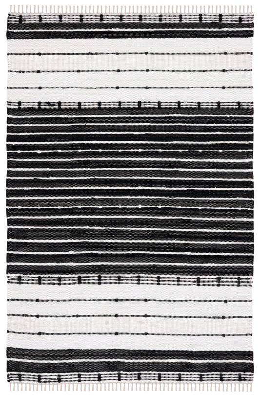 Safavieh Striped Kilim Stk202Z Black/Ivory Area Rug