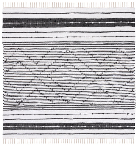 Safavieh Striped Kilim Stk202Z Black/Ivory Rug.