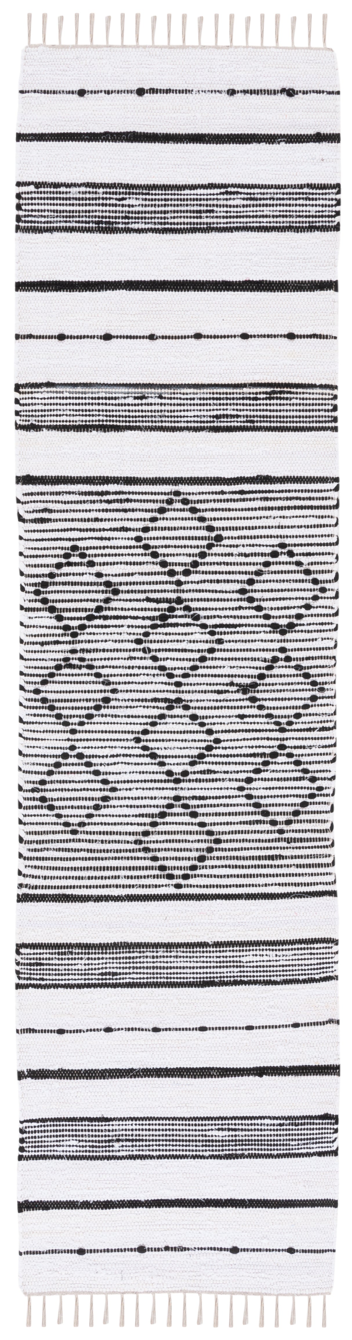 Safavieh Striped Kilim Stk203A Ivory/Black Rug.