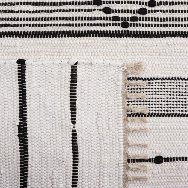Safavieh Striped Kilim Stk203A Ivory/Black Rug.
