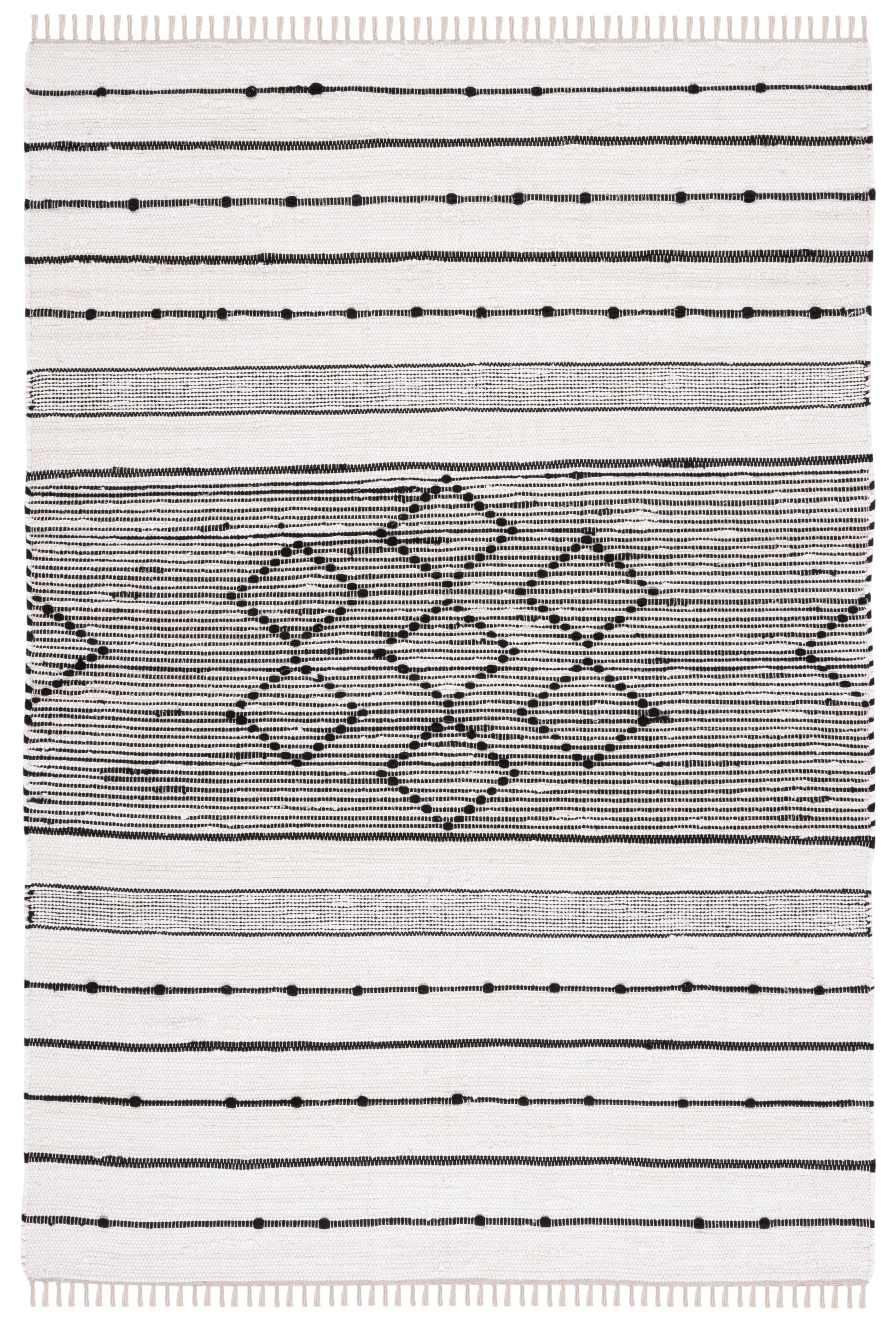 Safavieh Striped Kilim Stk203A Ivory/Black Area Rug