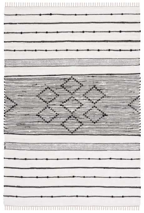 Safavieh Striped Kilim Stk203A Ivory/Black Rug.