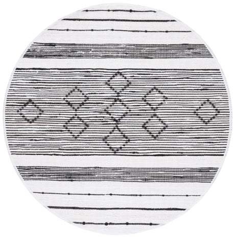 Safavieh Striped Kilim Stk203A Ivory/Black Rug.
