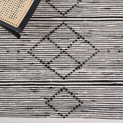 Safavieh Striped Kilim Stk204A Ivory/Black Area Rug