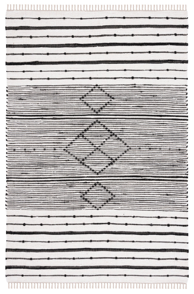 Safavieh Striped Kilim Stk204A Ivory/Black Rug.