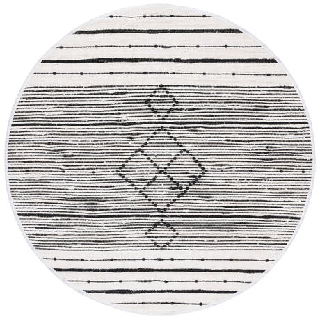 Safavieh Striped Kilim Stk204A Ivory/Black Rug.