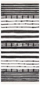 Safavieh Striped Kilim Stk205Z Black/Ivory Rug.