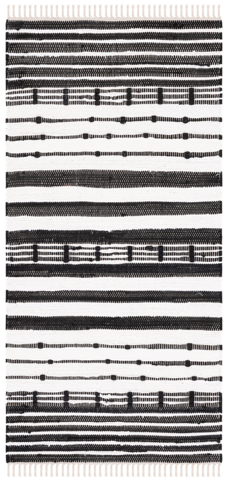 Safavieh Striped Kilim Stk205Z Black/Ivory Rug.