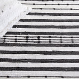 Safavieh Striped Kilim Stk205Z Black/Ivory Rug.