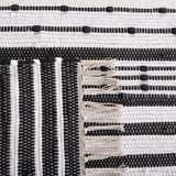 Safavieh Striped Kilim Stk205Z Black/Ivory Rug.