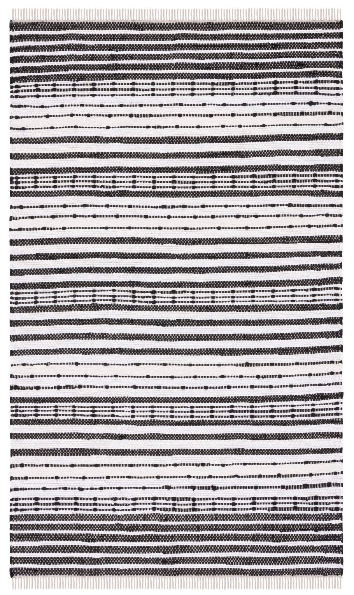 Safavieh Striped Kilim Stk205Z Black/Ivory Rug.