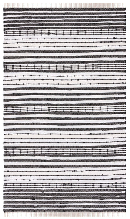 Safavieh Striped Kilim Stk205Z Black/Ivory Area Rug