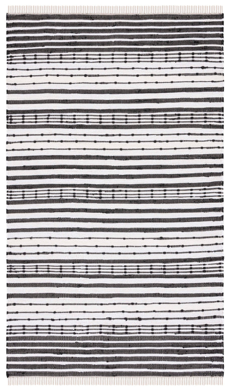 Safavieh Striped Kilim Stk205Z Black/Ivory Rug.