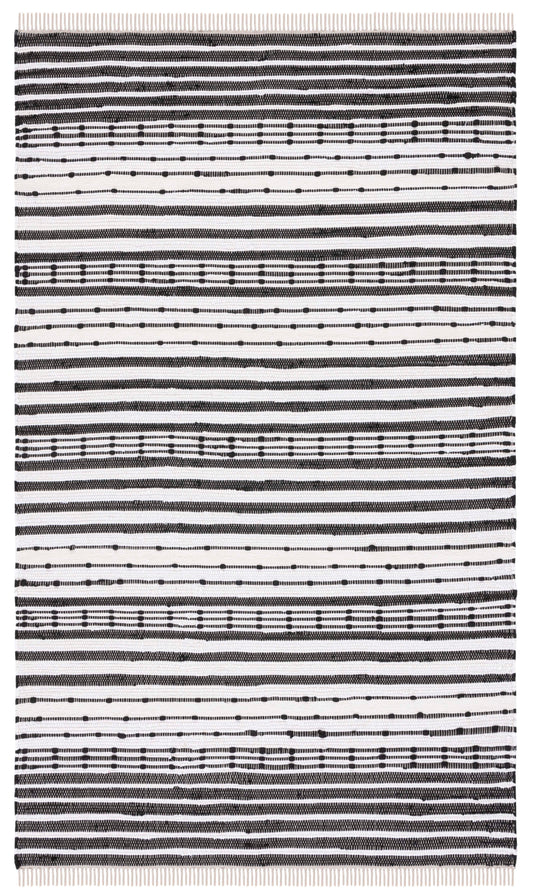 Safavieh Striped Kilim Stk205Z Black/Ivory Area Rug