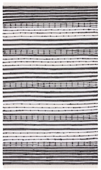 Safavieh Striped Kilim Stk205Z Black/Ivory Area Rug