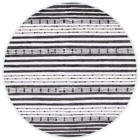 Safavieh Striped Kilim Stk205Z Black/Ivory Rug.