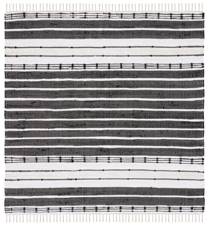 Safavieh Striped Kilim Stk205Z Black/Ivory Area Rug