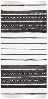 Safavieh Striped Kilim Stk207Z Black/Ivory Rug.